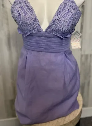 Purple dress with laced top size small thumbnail 1