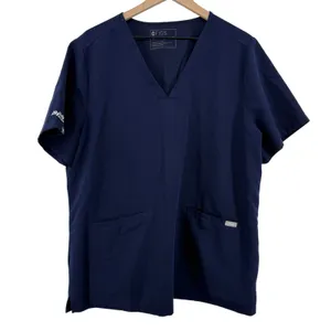 Figs Casma Three-Pocket Scrub Top Navy Blue Women XXL FW1100 PO #1659 Logo Nurse thumbnail 1