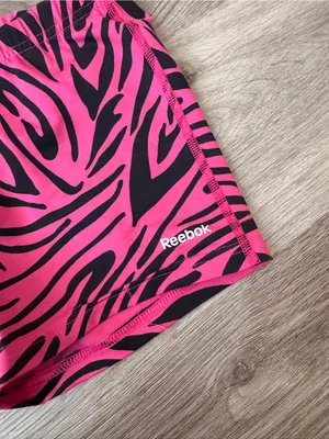 Reebok Zebra Print Hot Pink Spandex Athletic Shorts Volleyball thumbnail 2