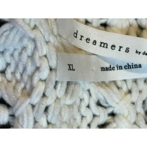 Dreamers by Debut Cardigan Sweater Womens‎ XL Pink White Striped Pointelle Knit thumbnail 7