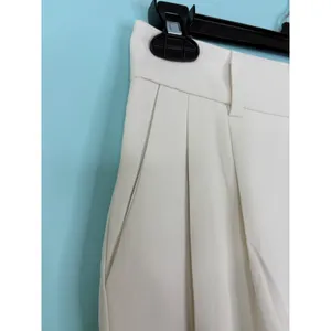 Noahella Wide Leg Pleated Trousers Cream‎ High Waist Pants Small Classic Office thumbnail 4