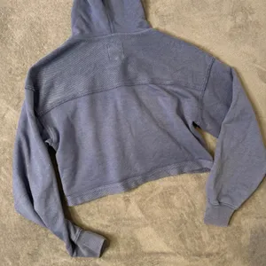 Aerie Crop Distressed Hoodie Full Zip Size S Blue Grunge Boxy Oversized thumbnail 6