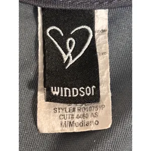 Y2K Windsor Blue Gray Velvet Midi Dress V Neck Bodycon Cocktail Party Holiday thumbnail 9