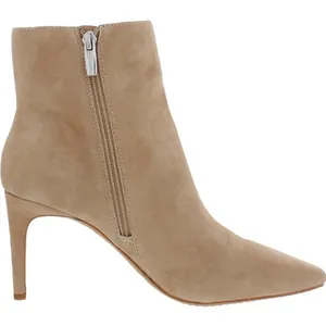 Vince Camuto Boots Size 8 Leather Womens Tan Almond Toe‎ Side Zip Ankle Booties thumbnail 2