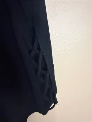 Women's Black V-Neck Long Sleeve Top - Unbranded thumbnail 4