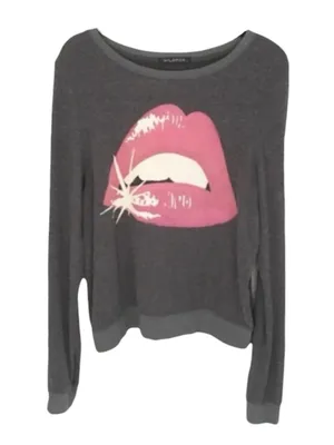 new Wildfox ❤︎ Glamour Puss Baggy Beach Jumper BBJ Sweatshirt ❤︎ Dirty Black ❤︎ thumbnail 12
