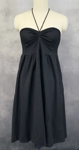 HM Halter Dress Women Large Ruched Bust Textured‎ Flowy Minimalist thumbnail 1
