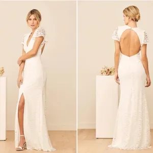 LULU's Sophisticate Bridal Wedding Floral Lace Flowy Mermaid Trumpet Gown NWOT thumbnail 9