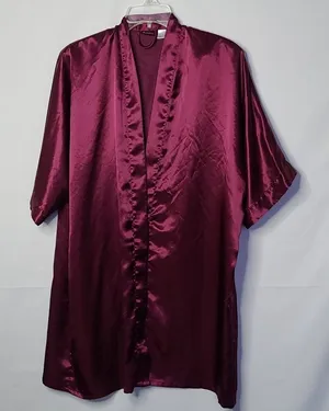 Frederick's of Hollywood purple sleek sexy comfy robe sz Large thumbnail 1