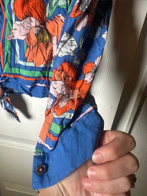 Anthropologie‎ Maeve Elan Scarf Printed Blouse thumbnail 4