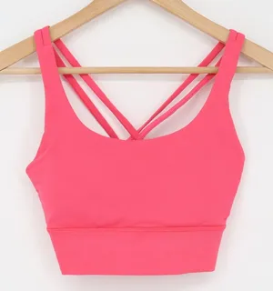 Lululemon Sports Bra Women's Free to Be Serene Longline Pink Strappy Excellent thumbnail 1