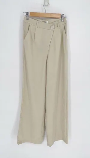 4th Reckless Archer Asymmetric Trousers High Waisted Beige Women's S NEW thumbnail 1