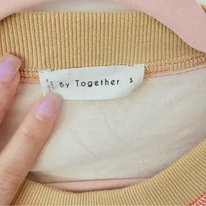 By Together Cream and Tan Colorblock  Top thumbnail 3