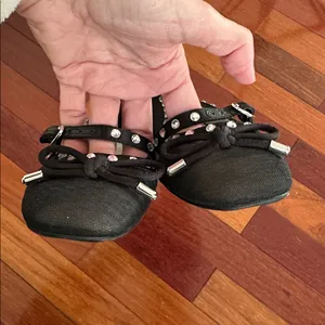 Gianni Bini NEW Rayna Mesh Rhinestone Black Mary Jane Ballet Flats Bow Girly Princess 5.5M thumbnail 3