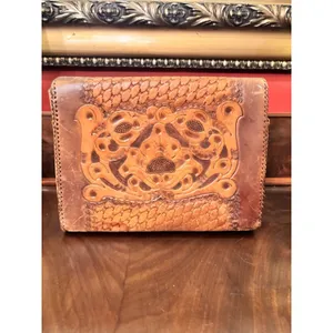 Vintage Clifton's Hand Tooled Leather Handbag Purse Brown Western Satchel Bag thumbnail 6