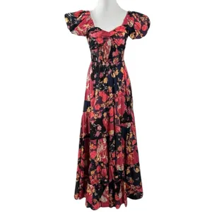 Free People Bohemian Floral Patchwork Sundrenched Maxi Dress Large thumbnail 9