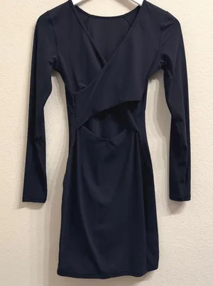 Lululemon Contour Black Mini Dress Athleisure Activewear Size‎ 4 Nulu Yoga thumbnail 1
