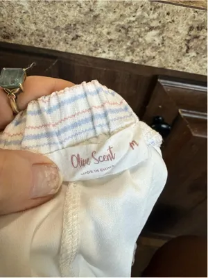 Women's Olive Scent White & Blue Striped Mini Skirt M thumbnail 6