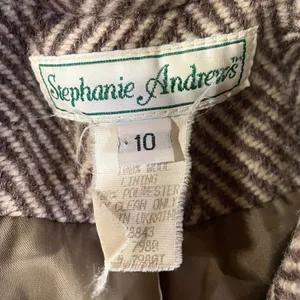 Vintage Herringbone Double Breasted‎ Full Length 100% Wool OverCoat Women 10 thumbnail 13