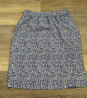 J.Crew Factory Medium Blue and White Skirt Long Skirt thumbnail 1