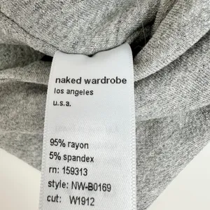 NEW Naked Wardrobe Tank Bodysuit Stretch Jersey Viscose Gray Scoopneck Large thumbnail 5