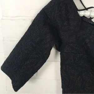 NWT Nicole Miller Collection Off The Shoulder Black Shimmer Dress SAMPLE thumbnail 6