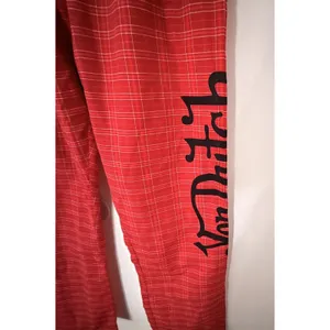 NWT Von Dutch Red Plaid Lounge Pants Y2K Logo Button Fly Pajama Bottoms Sz S thumbnail 5