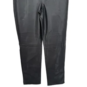 J.Crew Womens Faux Leather Nipped Straight Leg Pants Black Size 26 Minimalist thumbnail 9