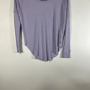 Aritzia TNA Size XXS Alder Thermal Waffle Knit Long Sleeve‎ Lilac Purple Casual thumbnail 3