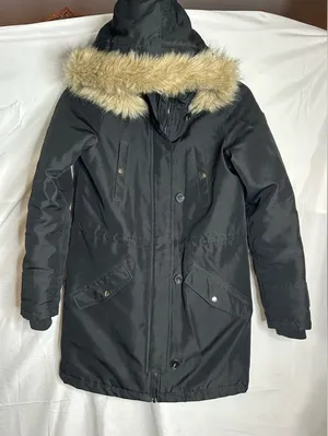 Vera Moda Womens Black Parka Coat Size Small thumbnail 1