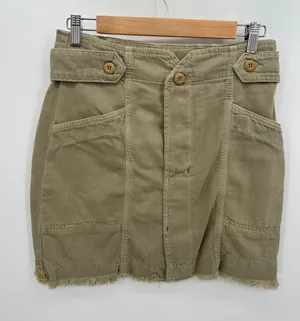 Free People Mini Skirt Women 10 Green Army Cargo Grunge Moto‎ Festival Summer thumbnail 1