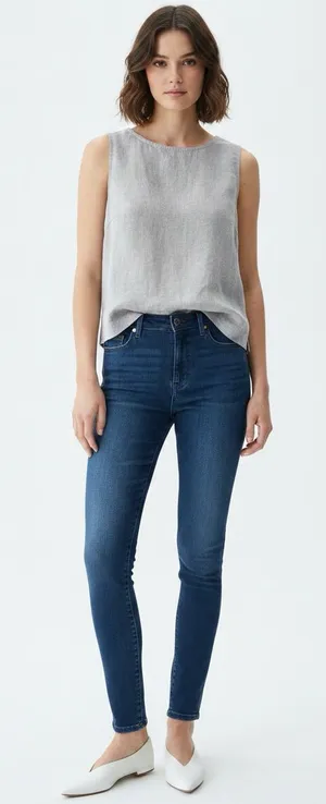Habitat Clothes to Live In Gray Linen Blend Tank Top Sleeveless Shirt Size XS thumbnail 1