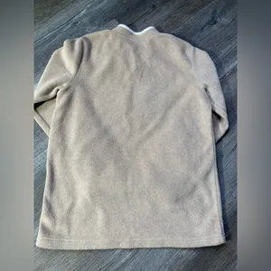 Croft & Barrow VTG Christmas Sweater Santa Sleigh Reindeer Bunny Fuzzy Sherpa Brown Tan Comfy S thumbnail 7