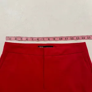 ZARA cherry/raspberry Red Straight Leg Dress Pants Size 2 High Rise Workwear thumbnail 4