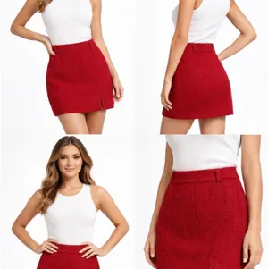 ZARA Mini Skirt Skort Red thumbnail 2