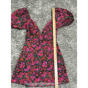 Hello Molly Floral Mini Dress Open Back Puff Short Sleeve Party Summer NWT 4 thumbnail 12