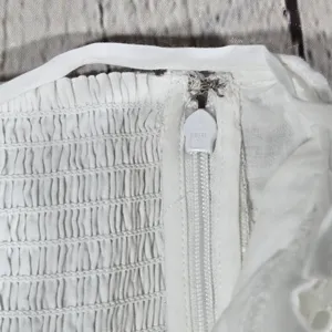 J. Crew Jessie Eyelet Smocked Peplum Top White Cotton‎ Size S NWT BR650 thumbnail 7