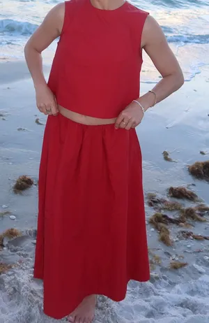 Mango Red Poplin Matching Set thumbnail 1