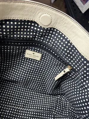 Kate Spade New York Black and Cream Leather Bow Satchel Handbag thumbnail 12