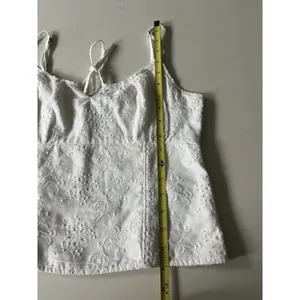 Abercrombie Fitch Womens Milkmaid Cottage Babydoll Tank Top Medium White Eyelet thumbnail 7