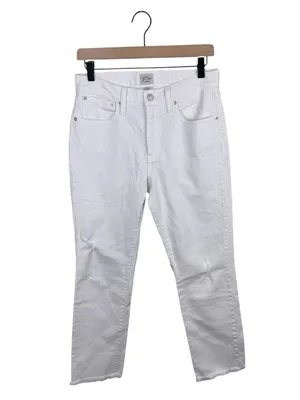 J. Crew Women's Slim Boyfriend Jean White Denim Size 27 Distressed Slim AO671 thumbnail 4