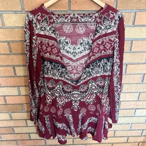 Free People Smooth Talker Tunic Mini Dress Women Floral Boho Chic Cottagecore thumbnail 4