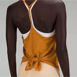 Lululemon Modal Silk Yoga Tank Top Autumn‎ Orange Stretch Tank Small thumbnail 7