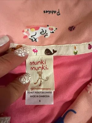 munki munki Pink Short-Sleeve Pajama Set with Colorful cat Print thumbnail 3
