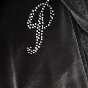 Victoria's Secret Velour Hoodie Sweatshirt Size XL Black Full Zip Rhinestone thumbnail 14