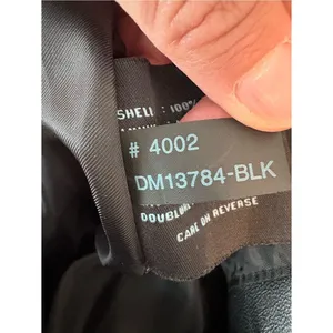 Nine West Soft Genuine Leather Jacket Black Zip Front Women M thumbnail 6