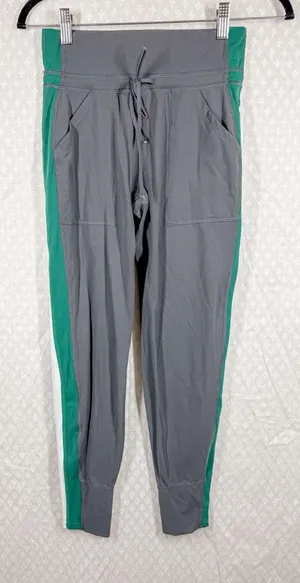 Free People Movement Grey Green Never‎ Better Ringer Slim Jogger Pants thumbnail 1