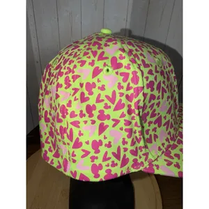 Disney Parks Mickey Ear Green‎ Cap Pink Hearts Graphic All Over Edge Collection thumbnail 4