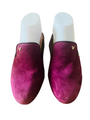 Vionic Women Carnegie Mules Loafers Purple Suede comfort insole slide Size 7 thumbnail 1