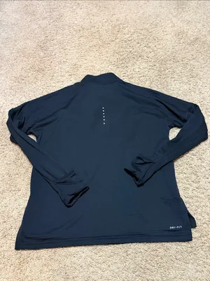 Nike Black Long Sleeve Half-Zip Pullover with White Swoosh thumbnail 5